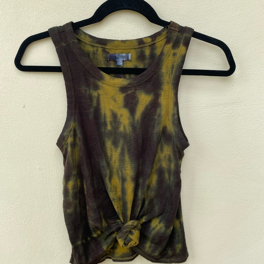 Tie dyed Madewell Audio Knot-front Tank Top. XXS